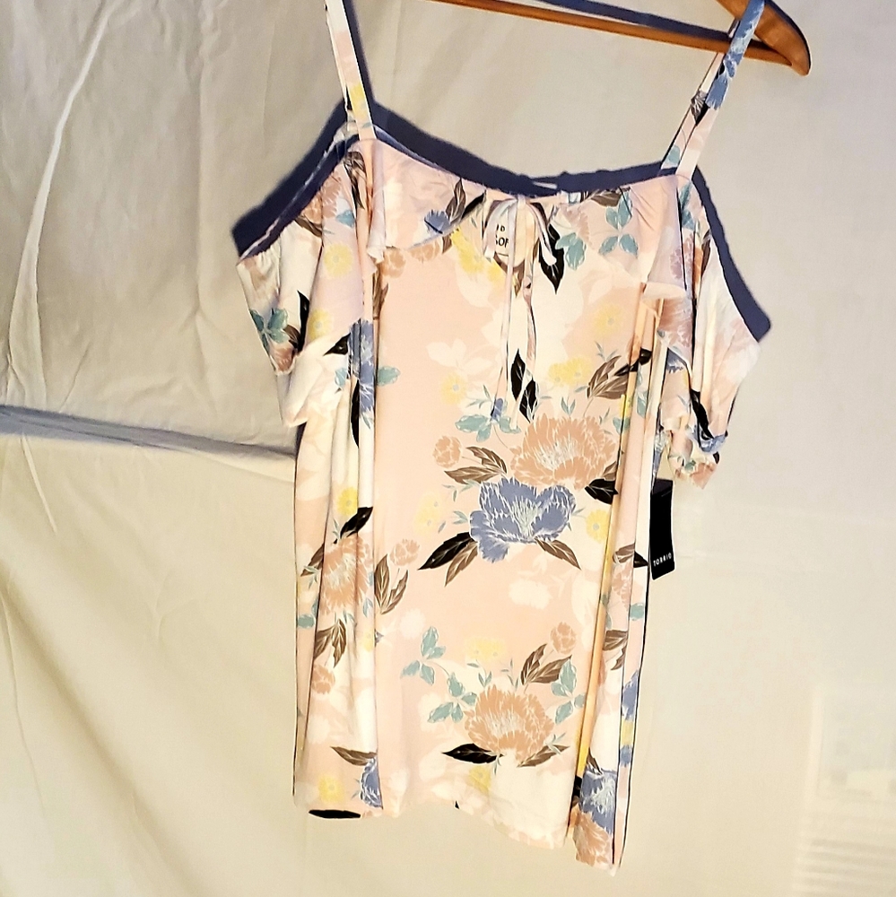 Torrid Pink Floral Cold Shoulder Top